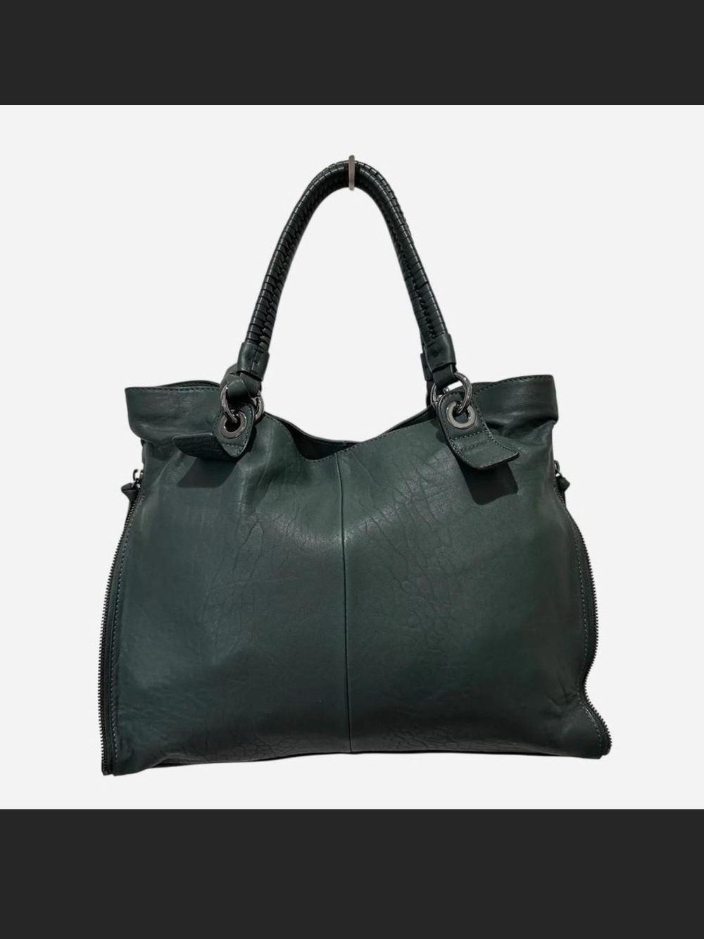 Vince Camuto Myri Deep Jade Lamb Leather Shoulder Bag - Picture 2 of 11
